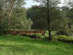 Brücke über die kleine Triebisch zwischen Taubenheim und Polenz bei km 10,8 der ehemaligen Strecke Wilsdruff - Meißen-Triebischtal.