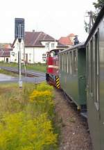 Sonderzug Kurort Oybin - Zittau bei Oybin Niederdorf mit Diesellok BR 199, Sommer 2004