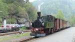 Die Schsische IV-K NR.145 erreichte mit Zug 312 aus Bertsdorf den Bahnhof Oybin. Dieser Zug wird planmig aus Historischem Wagenmaterial gebildet. Hier am 02.05.2010