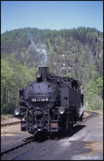 991776 am 2.5.1990 vor der imposanten Bergkulisse des Zittauer Gebirges in Oybin.