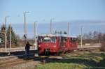 772 140 + 772 141 der Oberweibacher Berg- und Schwarzatalbahn drfen am 10.12.2011 auf  Grne Kelle  aus Emleben ausfahren.