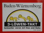 Der 3-Lwen-Takt in Baden-Wrttemberg.