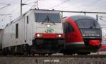 Ohne Personenbefrderung! - ITL BR285 mit einem Kesselwagen-Ganzzug wird in DD-Hauptbahnhof von einem umsetzenden RegioDB BR642  ausgebremst  (27.11.2009).