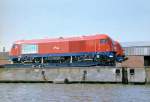 Bremerhaven 2003. Zwei Dieselloks warten auf die Reise nach Übersee (Hongkong)
Nahezu baugleich mit der ÖBB BR 2016, wurden sie von Siemens und
MTU hergestellt