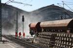  Staubige Sache  Einschotter´n der Gleise im Hbf Leipzig 07.03.2011