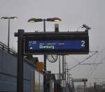 Zugzielanzeiger in Bahnhof Leipzig/MDR, am 19.01.2014