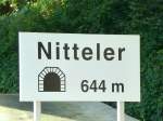 Deutschland, Rheinland-Pfalz, Schild an den Einfahrten des Nitteler Tunnels auf der KBS 692 Wittlich Hbf – Trier Hbf – Wincheringen - Perl, 30.09.2013