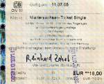 OLDENBURG, 11.07.2005, ein Niedersachsen-Ticket Single, gelöst am Automaten im Hauptbahnhof Oldenburg/Oldb. -- Fahrkarte eingescannt