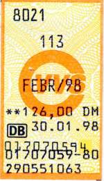 Monatsfahrkarten abriss aus dem Jahr 1998 (Originalbeleg eingescannt) 