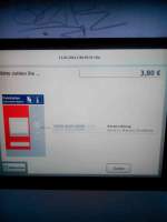 3,80  fr 2xEinzelfahrkarten leider nur mit Kreditkarte zahlbar so gesehen am Haltepunkt Rostock-Bramow.11.04.2014