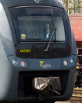 Ein Minion geht auf Reise und fährt den Zug der AGILIS den 440 903 gleich selbst. Plattling 03.04.2016