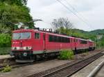155 207 zog einen Lokzug bestehend aus einer weiteren 155er DB Railion und am Zugschluss der Ludmilla 241 449 durch den Haltepunkt Dresden Niederwartha.