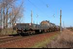 Noch während 185 220-1 DB als gemischter Gz in Zscherben, Gartenweg, auf der Bahnstrecke Halle–Hann.