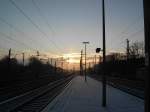 Stimmungsbild am Morgen des 2.01.09 kurz nach Sonnenaufgang in Hamburg-Harburg mit Blick Richtung Hannover / Bremen.