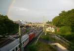 20.08.2006 ein IC fhrt in den Bahnhof Berlin-Gesundbrunnen von Hbf kommend ein.