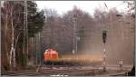 Ein staubiger Nachschu auf einen Bauzug der gerade durch den Bahnhof von 
Eschweiler fuhr. Bildlich festgehalten Anfang April 2013.