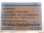 Zuglaufschild Vom EC 379 Calr-Maria von Weber
Kurswagen Stralsund-Praha-Holesovice