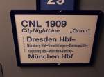 zuglauf des cnl 1909 der city night line.29.01.2007