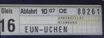 Da sage noch einer, bei der Bahn gibt es nichts (mehr) zu lachen. Jedenfalls sollte am 19. Januar 2006 dieser Zug von Berlin-Lichtenberg nach Eunuchen fahren.