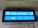 Zugzielanzeiger der S7 nach Celle.

Hannover Hbf am 19.08.2013.
