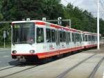 Eine U35 in Richtung Hustadt auf der Unistrasse in Bochum am 20.06.2008