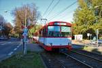 VGF Düwag U2 Wagen 303+305+304 am 13.10.18 beim U3 Wagen Abschied unterwegs in Frankfurt am Main Schäfflestraße