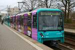 VGF Bombardier Flexity Swift U5-25 Wagen 620 am 03.02.24 in Frankfurt Industriehof