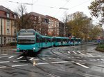 VGF Siemens U4 Wagen 508 am 05.11.16 auf der Linie U5 in Frankfurt in Traktion mit einen U5 Wagen.