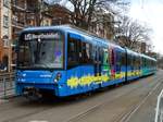 VGF Bombardier U5-25 Wagen 676 Batschkapp Werbung am 04.03.17 in Frankfurt am Main Eckenheim