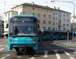 VGF Bombardier U5-25 Wagen 681 beim Ausrücken am 04.03.17 in Frankfurt am Main Eckenheim