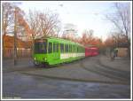 Am 29.12.2007 fuhr dieser Zug der Linie 7 mit den Triebwagen 6122 und 6146 in die Endhaltestelle Fasanenkrug ein.