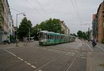 Eine Doppeltraktion Tw2500 der Üstra kreuzt am 16.07.2016 die Haltenhoffstraße in Hannover.