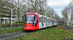 Die beiden HF6 5303 und 5307 als Linie 16 in Bonn an der Haltestelle Olof-Palme-Allee am 23.02.2024.