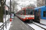 Der Wagen 2032 (451 032) wendet an der Station Ulrepforte Die Strecke nach Ubierring war an Rosenmotag wegen eines Umzuges gesperrt.
