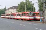 Köln KVB / SWB Stadtbahnlinie 16 (DÜWAG-B80D KVB 2214) Mülheim, Clevischer Ring am 31. Juli 1992. - Scan eines Farbnegativs. Film: Kodak Gold 200-3. Kamera: Minolta XG-1.