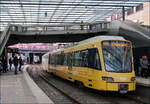 Verkehrsknotenpunkt im ÖPNV - 

Der Wilhelmsplatz in Bad Cannstatt liegt nahe am dortigen Bahnhof. An zwei getrennten Stadtbahnhaltestellen fahren die Linie U1, U2, U19, U13 und in der HVZ auch die U16. Im Bahnhof Bad Cannstatt halten die S-Bahnlinien S1, S2 und S3 sowie mehrere Regionalbahnlinien. Zudem fahren etliche Buslinien diesen Bereich an. 

Im Bild ein Stadler Tango-Stadtbahnwagen auf der U1 und im Hintergrund auf der Brücke ein S-Bahnzug in Richtung Stuttgart. Darunter sind zwei weitere Stadtbahnzüge erkennbar.

03.02.2022 (M)