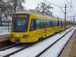 Triebwagen 3503 der SSB als U6 nach Gerlingen am Rohrer Weg, 19.02.2017.