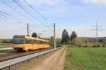 DT 8-S mit der Nummer 4108 als U5 Leinfelden-Killesberg 24.04.2017 zwischen Möhringen Freibad und Roher Weg.