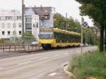 TW 3167/3168 der SSB-AG als U7 Mnchfeld am 18.09.2011 zwischen Eckhardshaldenweg und Lwentorbrcke.