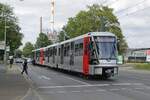 Neben den HF6 4313 und 4307 wurden am ersten Tag des Linienbetriebes auch der HF6 4311 und 4312 auf der U 75 eingesetzt, die am 30.05.2022 auf der Düsseldorfer Straße an der Haltestelle