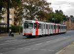 Die U75 nach Neuss Hauptbahnhof an der Haltestelle Neuss Blücherstraße.(10.9.2014)
