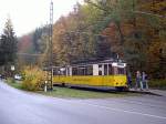 Schsische Schweiz 2004 - Heute genauso wie vor 100 Jahren muss jeweils an den Endstationen der Kirnitzschtalbahn der Triebwagen die Beiwagen umfahren.