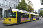 13. August 2014, Straßenbahn in Berlin. Zug 1028, GT6N, ein AEG Großraum-Gelenk-Niederflurwagen