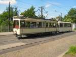 Sonderfahrt mit Triebwagen 3802 und Beiwagen in der Schleife Bjrnsonstrasse in Berlin