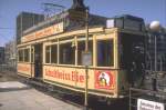 Erinnerungen 1985.BVG Verbundtriebwagen TM 36 Nr.3344 im Pendelverkehr auf der Hochbahnstrecke zwischen dem U-Bahnhof Nollendorfplatz(Flohmarkt)und dem U-Bahnhof Blowstrasse(U-Tropia)Fahrpreis 1.00