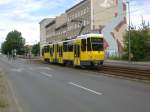 Berlin: Straenbahnlinie 21 nach S-Bahnhof Schneweide am S-Bahnhof Rummelsburg.