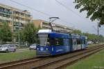 Hertha Bim in Hellersdorf Riesaer Strae kurz vor der Haltestelle Nossener Strae      GT6N Wagen 1091       04.07.2009