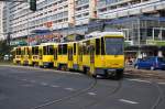 Tatra der BVG auf der Linie M5 zur Zingster Straße. Aufgenommen am 09.07.2013 Berlin Alexanderplatz. 