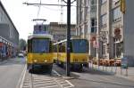 Tatra der BVG auf der Linie M6 und M5. Aufgenommen am 09.07.2013 Berlin Alexanderplatz.