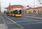 Berlin BVG SL M5 (Bombardier GT8-11ZRL 9024) Mitte, Invalidenstrasse / Schwarzer Weg am 11.